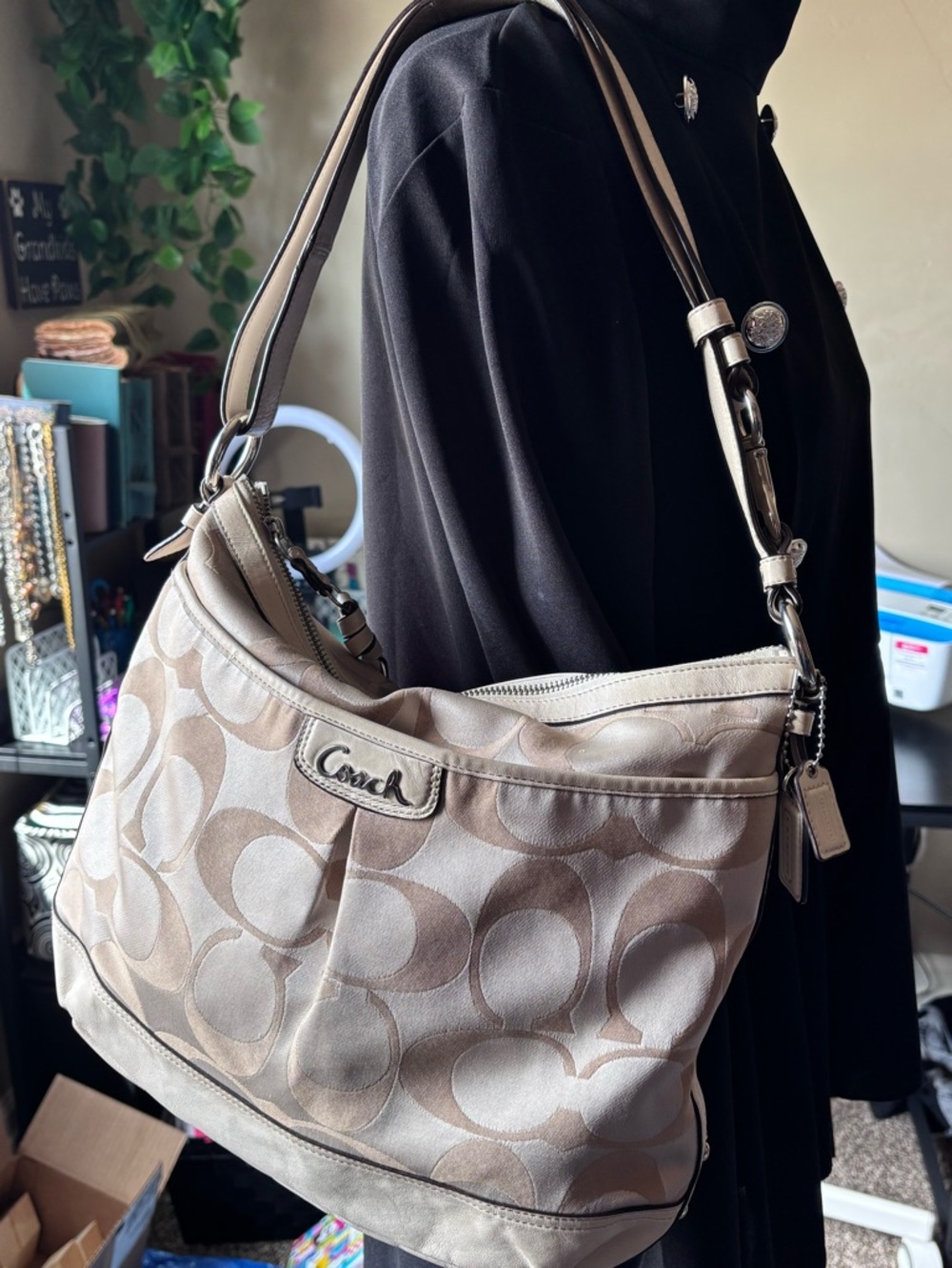 COACH Park Signature Duffel Bag in Beige F19740